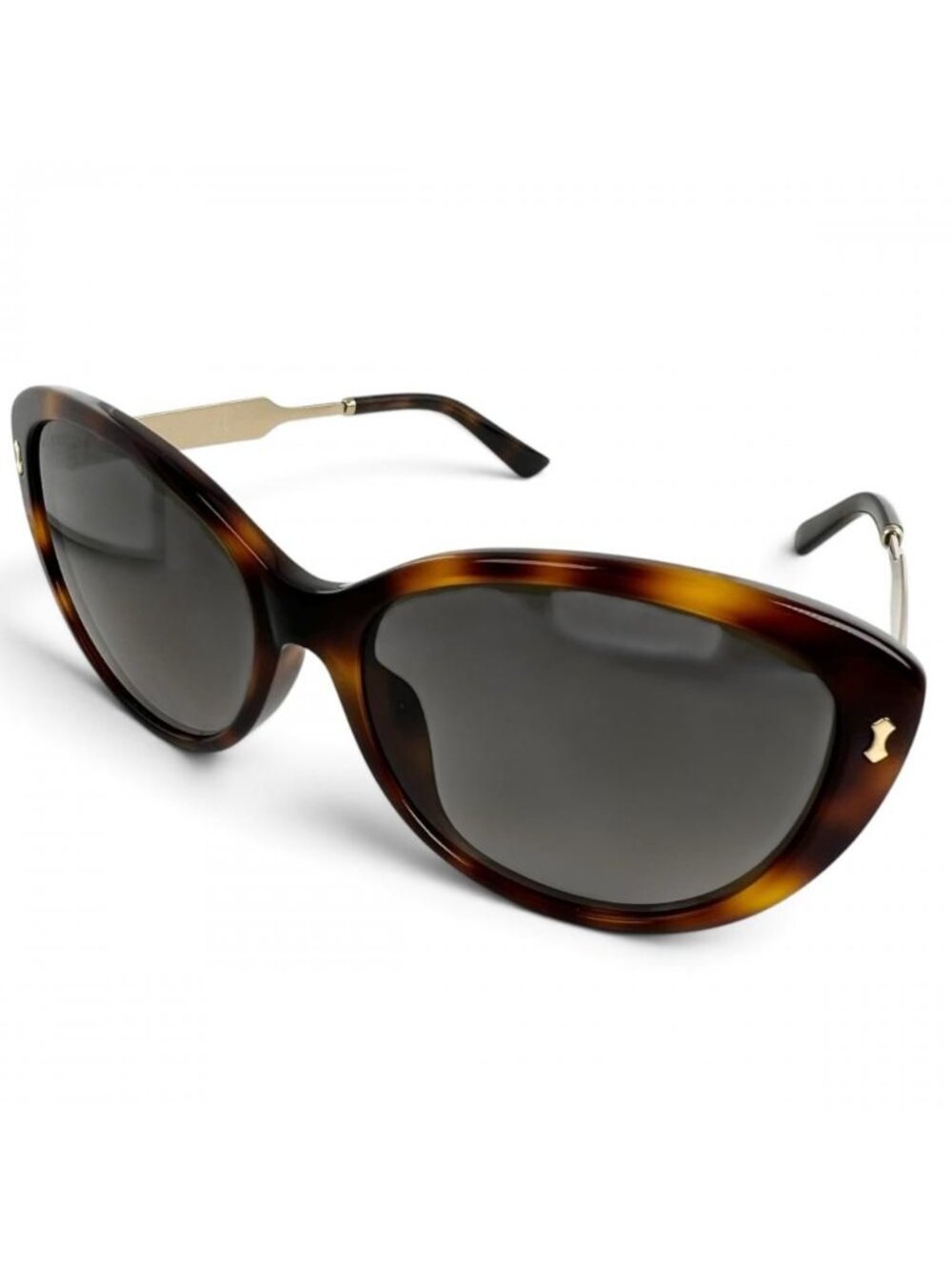 Gucci Sunglasses Interlocking G Acetate Metal Brown Gold Eyewear